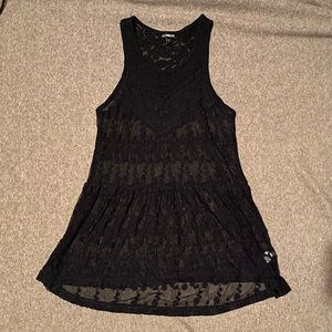 Express sheer black tank top size xs